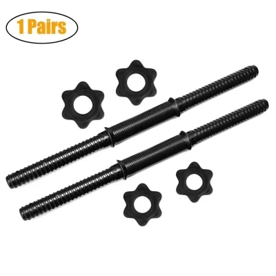 Haste de haltere cromada de 45cm, 2 peças, aço sólido, levantador de peso, ferramenta de exercício fitness, conector de barra de haltere, equipamento fitness