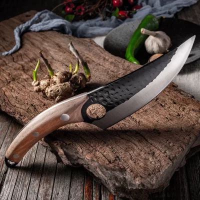 Faca de desossa artesanal de 6 polegadas, cutelo forjado, facas de chef, açougueiro, faca de cozinha, cabo completo, faca de pesca, presente, capa de faca