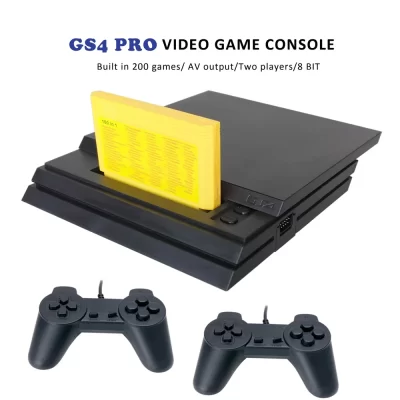 Console de videogame de 8 bits, retro, clássico, gs4 pro, 200 jogos incorporados, cartucho de jogo do apoio