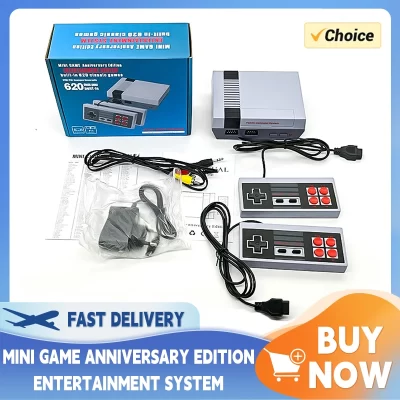 Console de videogame para recreação familiar, mini saída av embutida, 620 jogos clássicos, gamepad duplo, jogador de jogos, adultos, crianças, presente