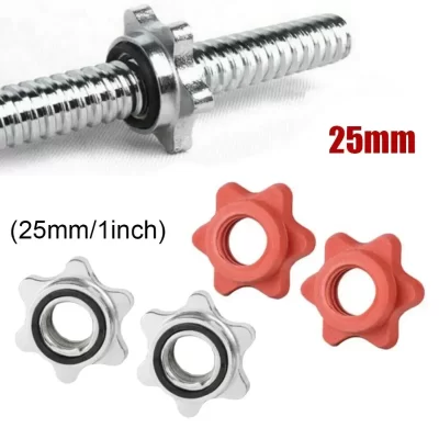 2 pçs porca de haltere para todos os halteres de levantamento de peso padrão de 1 "ou barras de haltere parafuso de bloqueio de rotação haltere spinlock colares fitness