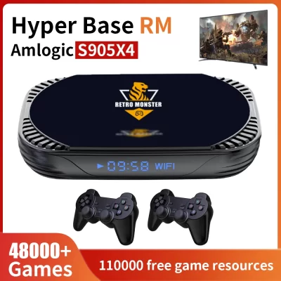 Console de videogame retrô, caixa de jogo de monstro retrô 4K, 48000 jogos integrados para PSP, PS1, Sega, Saturn, SNES, Android 11.0, TV Box, S905X4