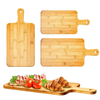 Tábua de corte de bambu com alça grande tábua de servir de madeira tábuas de cortar de cozinha para pizza legumes carne