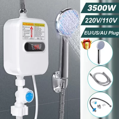 Ue/eua plug 3500w elétrico sem agradecimento mini aquecedor de água quente instantâneo 220/110v torneira do banheiro aquecimento 3 segundos aquecimento instantâneo