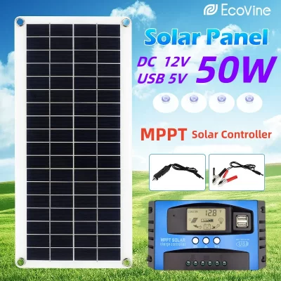 Painel solar 12v dc 5v usb tipo-c carga portátil kit flexível sistema leve para telefones carro acampamento caminhadas bancos de energia ip65
