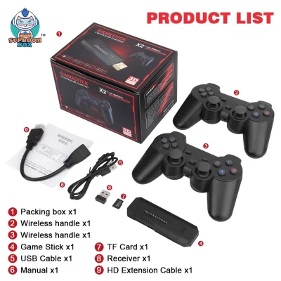 X2 Plus 128G 30000 Games Console de jogos retrô com GD10 Pro Stick - 4K/3D/HD + controlador sem fio