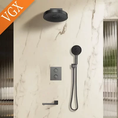 Vgx conjunto de sistema de chuveiro termostático oculto temperatura display digital sistema de chuveiro chuvas conjunto torneira do chuveiro do banheiro