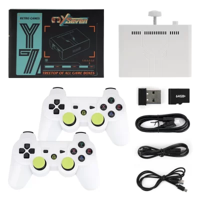 2025 y7 linux console de videogame portátil 2.4g jogo sem fio tv vara retro para psp família 4k 64 + 256g 12000 jogos com suporte