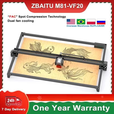 Zbaitu m81 gravador a laser grande área 81*46cm máquina de corte madeira diy logotipo observação com 80w cabeça laser ar asistido diy laser
