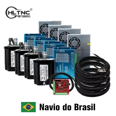 Hltnc cnc nema 34 motor de passo servo de circuito fechado com fonte de alimentação do driver codificador placa de interface mach3 1 3 4 conjunto para gravador