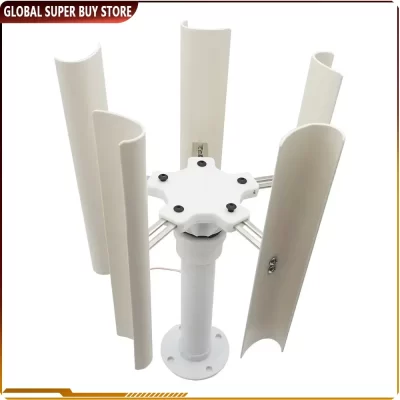Turbina eólica de eixo vertical 35w, modelo diy, 5 lâminas, trifásico, ímã permanente, gerador sem escova, portátil, moinho de vento de baixa velocidade