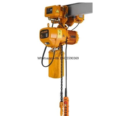 Talha de corrente elétrica de tipo fixo 3t com ganchos para levantamento de carga talha de corrente elétrica HHBB