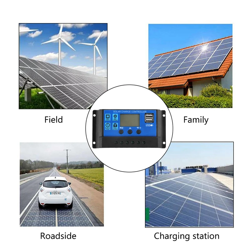 Kit de painel solar 200w 12v com controlador 60a, carregador de energia solar portátil usb para banco, bateria, acampamento, carro, barco, rv, placa solar - Image 6