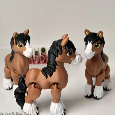 Estatueta de pônei móvel multiarticulada impressa em 3D de maior qualidade para decoração de casa, acessórios de mesa, presente de amigo