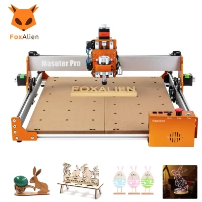 Foxalien máquina de roteador cnc masuter pro, todo o quadro de metal z-eixo trilhos lineares unidade para madeira escultura em alumínio moagem de corte