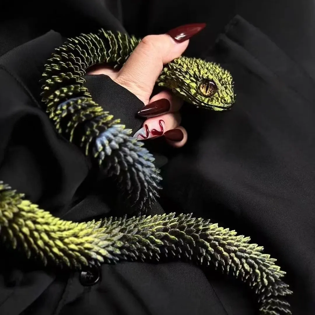 60cm 3d impresso cobra juntas rotativas estatuetas de cobra criativo escritório em casa artesanato ornamento 2025 presente de artesanato de ano novo - Image 2