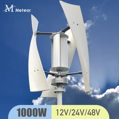 Gerador de turbina eólica de eixo vertical 1000W, baixo ruído para eletrodomésticos, camping, moinho de energia livre, carregador MPPT