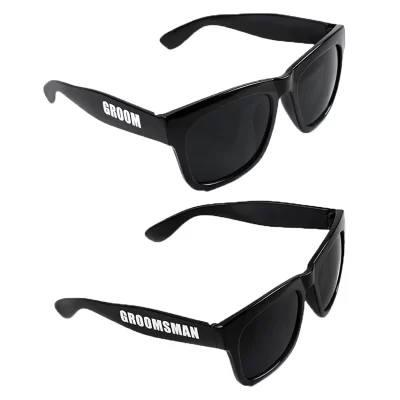 Óculos de sol pretos para homens Bachelorette Party Óculos de padrinho, adereços fotográficos, suprimentos para presentes de casamento, suprimentos para noivo, 1pc