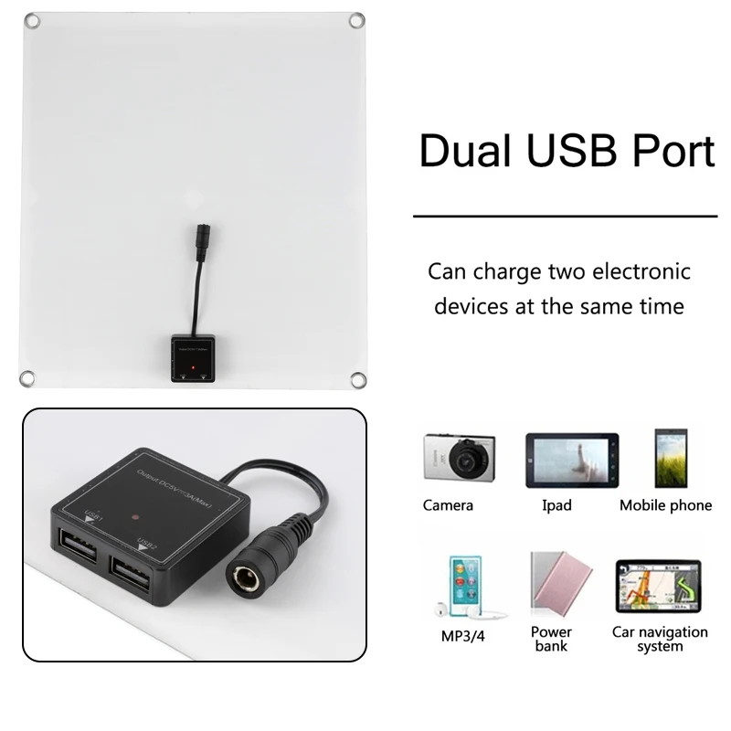 Kit de painel solar 200w 12v com controlador 60a, carregador de energia solar portátil usb para banco, bateria, acampamento, carro, barco, rv, placa solar - Image 4