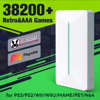 500gb disco rígido de jogo externo playnite & retrobat console de jogo com mais de 38200 jogos para ps3/ps2/wii/wiiu/mame/ps1 para win pc/laptop