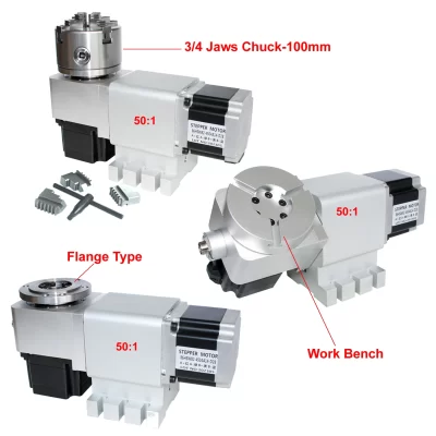 Motor deslizante CNC para fresadora, redutor de acionamento harmônico, eixo rotativo, taxa de redução de velocidade 50:1, NEMA34 86, 4 °, 5 °, A, C