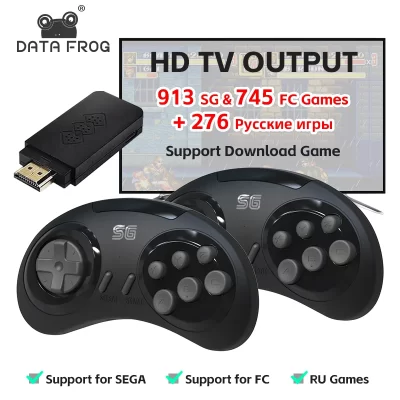 Sapo de dados 16 bit retro sem fio sega stick para sega mega drive 2 built-in 1913 jogos clássicos para console de videogame sega nes