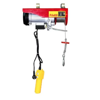 Venda quente pequeno elétrico pa400 mini guindaste de grua portátil 12/20/30m fio de aço windlass pequena casa guindaste renovação