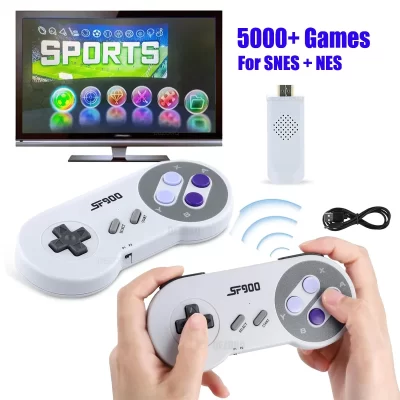 HD Video Game Console para SNES NES, 16 Bit, SF900 Game Stick, Construído em 5000 Retro Game Console