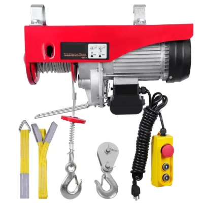 Guincho de fio de aço elétrico, elevação de controle remoto, 440 lbs, elevação 200kg, 480W, 220V, 110V, 14ft Wired, PA200
