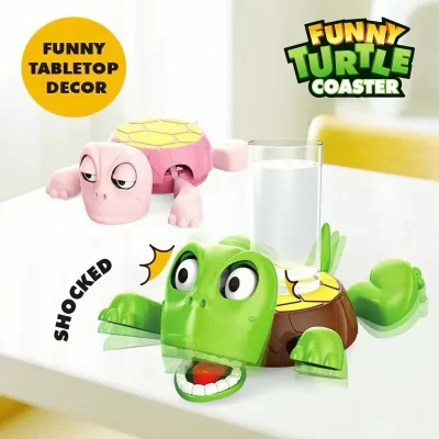 Coaster panicked tartaruga 3d impresso copo tapete almofada de isolamento casa/escritório decorativo copo suporte de caneca com expressão engraçada