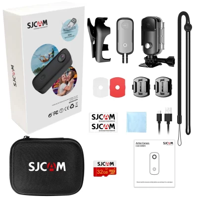 SJCAM C100+ Plus Câmera de ação 4K 30M à prova d'água 2.4G WiFi Câmera de ação esportiva EIS capacete de bicicleta motocicletas
