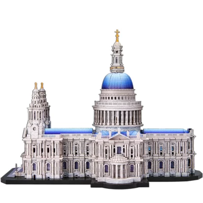 Piececool Kits de modelo de metal 3D Catedral de São Paulo Quebra-cabeças de metal 3D Kit DIY para presentes de decoração de casa