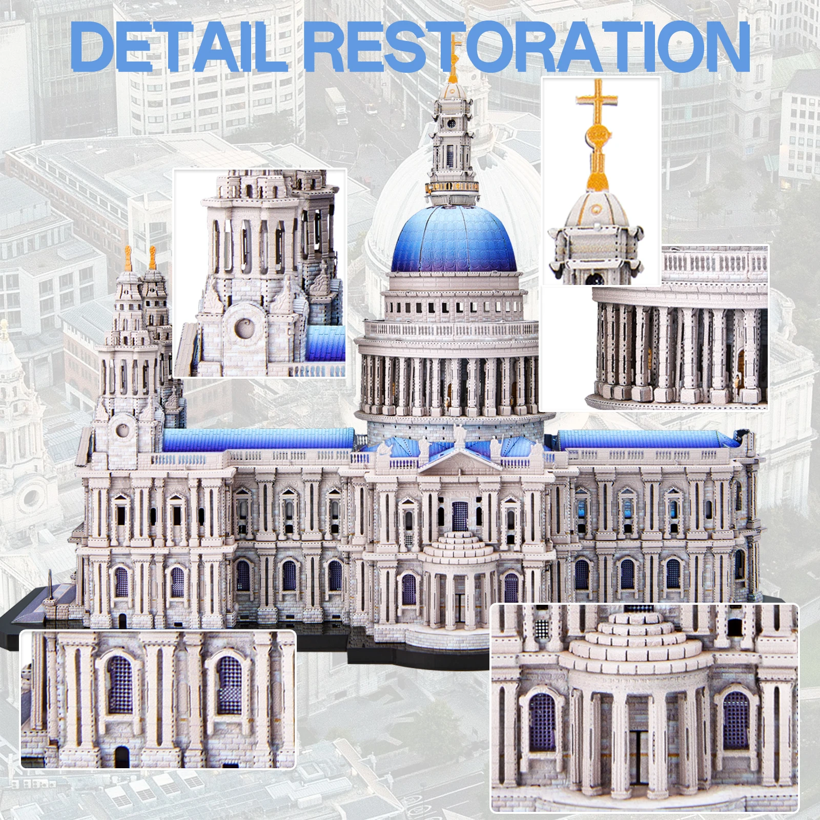 Piececool Kits de modelo de metal 3D Catedral de São Paulo Quebra-cabeças de metal 3D Kit DIY para presentes de decoração de casa - Image 2