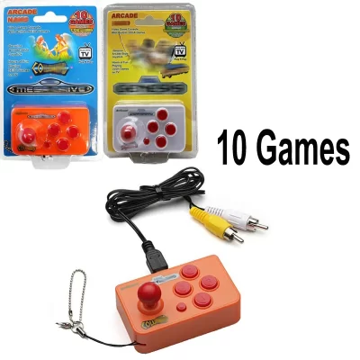 Arcade joystick mini console de videogame 10 jogos 17 níveis de jogo plug n play jogador de jogo portátil para sega arcade nano saída av