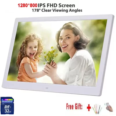 Tela de 10 polegadas com luz de fundo LED HD IPS 1280*800 Porta-retratos digital Álbum eletrônico Imagem Música Filme Função completa Bom presente