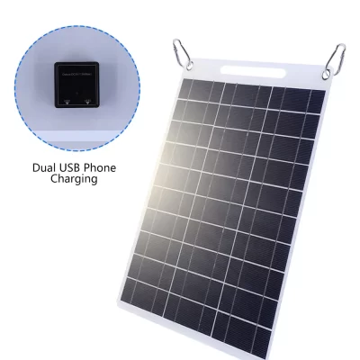 5v 30w painel solar flexível portátil duplo usb kit painel de carga rápida ao ar livre emergência acampamento caminhadas viagem carregador telefone