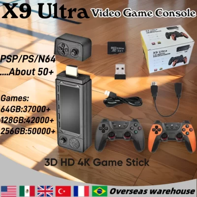 X9 ultra retro console de videogame 3d hd 4k jogo vara console de jogo em casa hdmi controlador sem fio retro jogos tv jogo vara presente