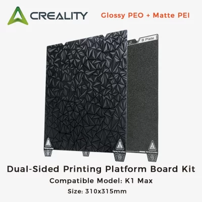 Creality k1 max kit de placa de plataforma de impressão dupla face 310x315mm brilhante peo & fosco placa de plataforma de impressão pei para impressora 3d
