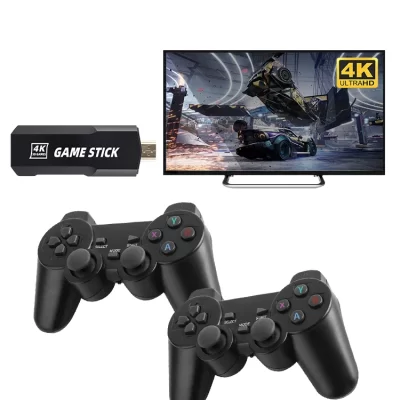 Console de videogame retro, 4K HD, 2.4G, controlador sem fio duplo, vara para PSP, PS1, GBA, jogos