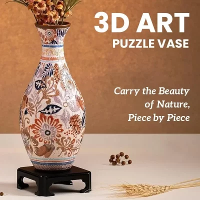 Vaso de quebra-cabeça de arte 3D Panda Flor Porcelana Design DIY Patchwork Vaso arranjo de flores Vaso de arte de porcelana para casa