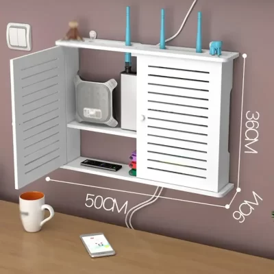 Grande sem fio wifi roteador prateleira caixas de armazenamento punch-livre cabo de alimentação mais suporte de fio parede pendurado plug board diy decoração de casa