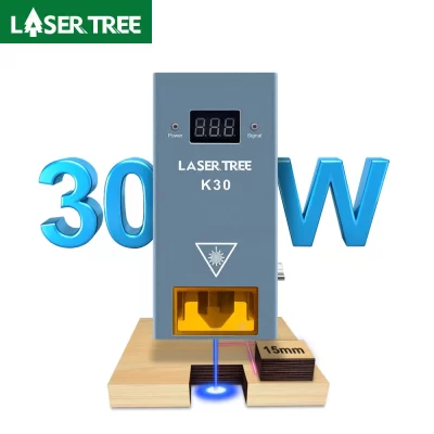 Laser tree k30 30w módulo de laser de potência óptica com assistência de ar 6 diodos ttl cabeça laser de luz azul para ferramentas de corte de gravador cnc