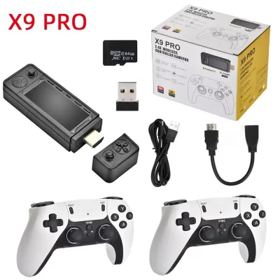 X9 Console Pro Video Game, Controlador de Carga, Retro, 4K, 3D, Game Stick, TV, HD, Chip 905X3, 256G, 60000 Jogos para PS1, PSP, SFC, N64
