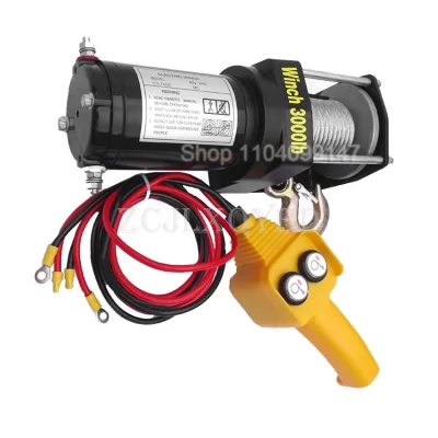 Guincho elétrico para carro de 3000lbs, 12v24v, guindaste pequeno, auto-resgate, guincho elétrico, levantamento de tração