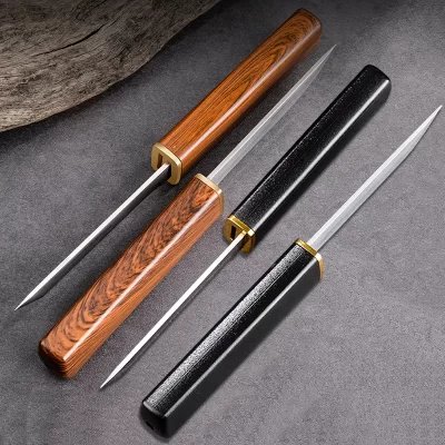 Facas de cozinha faca dupla 2 em 1, faca combinada de lâmina dupla, cutelo de carne, descascar churrasco, ferramentas de corte de pesca