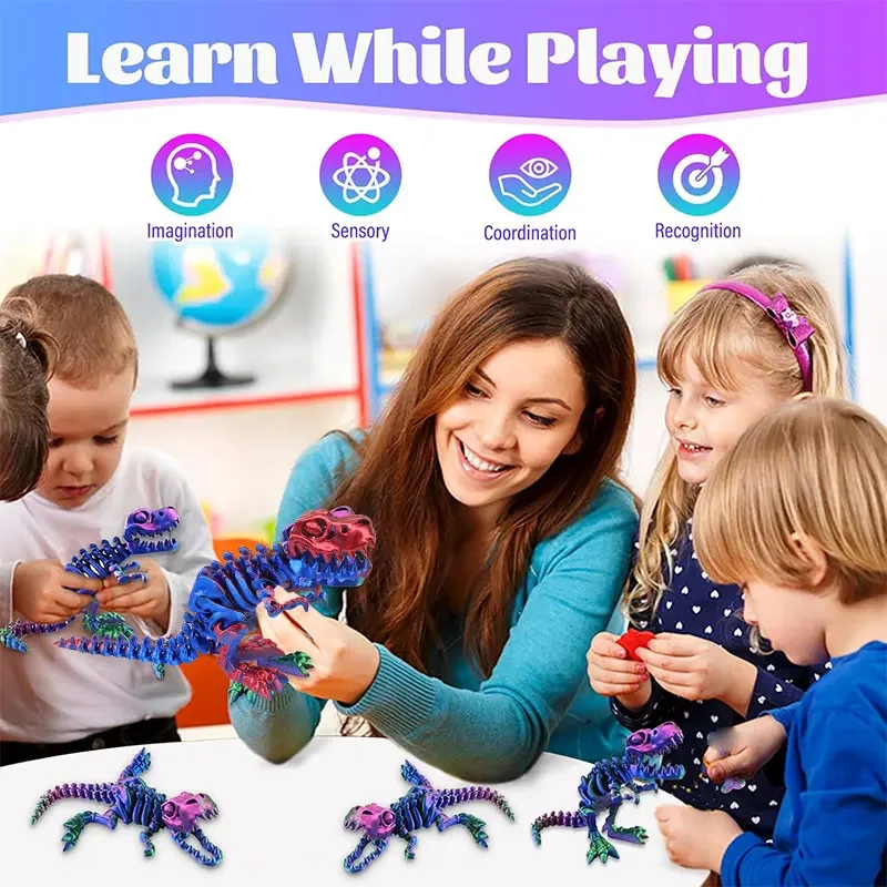 3d impresso tiranossauro rex modelo de dinossauro realista articulado totalmente móvel presente de aniversário animais realistas desktop decorativo - Image 3