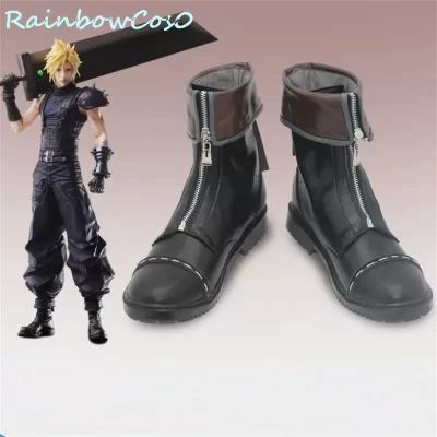 Cloud Strife Final Fantasy VII Final Fantasy7 Cosplay Sapatos Botas RainbowCos0 Jogo de Natal Anime Halloween W3777