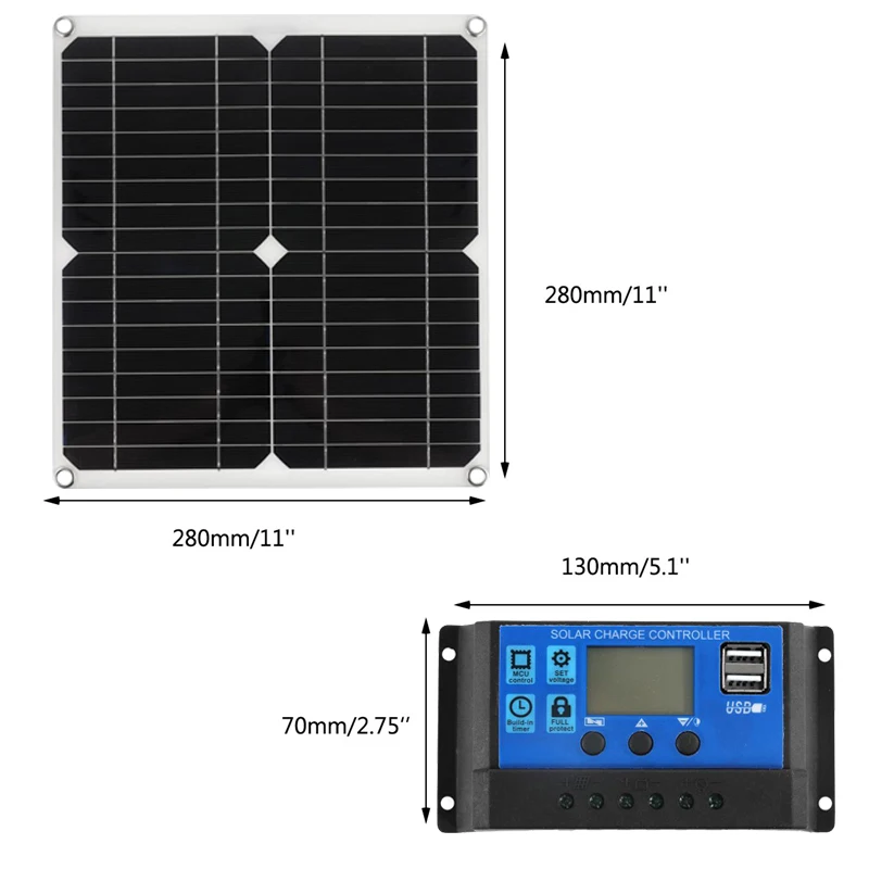 Kit de painel solar 200w 12v com controlador 60a, carregador de energia solar portátil usb para banco, bateria, acampamento, carro, barco, rv, placa solar - Image 3