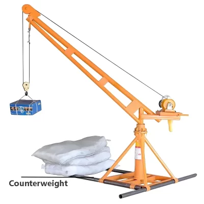 Guindaste móvel exterior ajustado para telhados de construção, 1 tonelada, capacidade 1000 kg, 30m, grua 220V