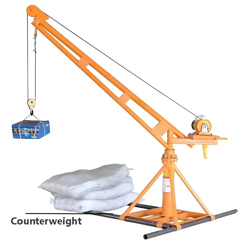 Guindaste móvel exterior ajustado para telhados de construção, 1 tonelada, capacidade 1000 kg, 30m, grua 220V
